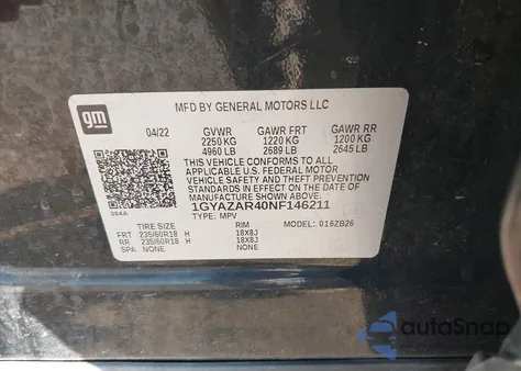 2022 Cadillac Xt4 Fwd Luxury из США, поврежденный, VIN 1GYAZAR40NF146211